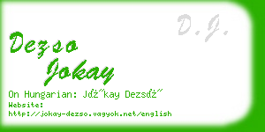 dezso jokay business card